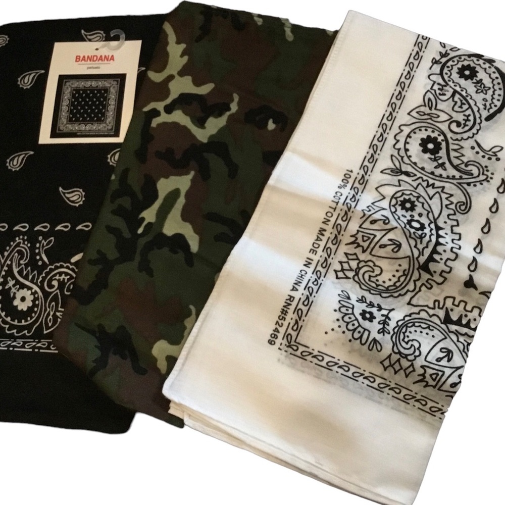 🌠Bandana Camo Black White Paisley 3🌠